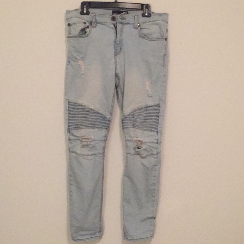 Distressed Skinny Jeans - Moto/Biker Jeans